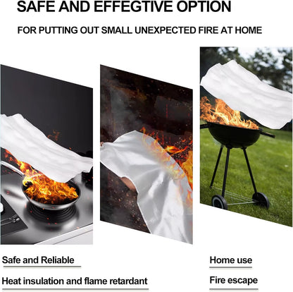 Fire Blanket Fiberglass Fire Emergency Blanket Suppression Blanket Flame Retardant Blanket Emergency Survival Safety Cover