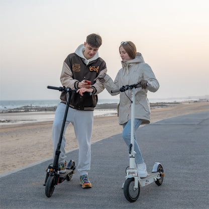 H10K Pro Electric Scooter, 500W Motor 19MPH Top Speed 22 Miles Long Range, 10'' Solid Tires Folding Electric Scooter for Adult Commute