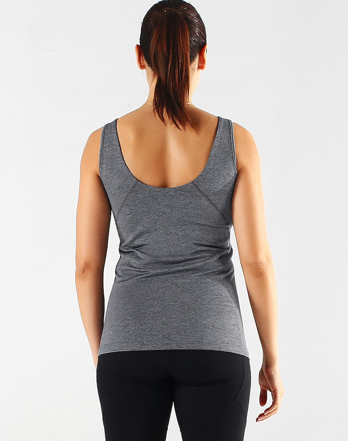 Women'S 3 Pack Compression Tank Top Support Yoga Bra with Cups Athletic Running Shirts